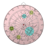 Cible de flechettes des étoiles atomiques rose