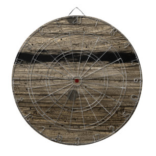 Fléchettes Cible de flechettes en bois rustique de planche