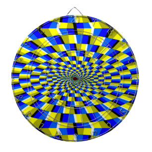 Fléchettes Cible de flechettes/Jaune et Bleu Abstrait