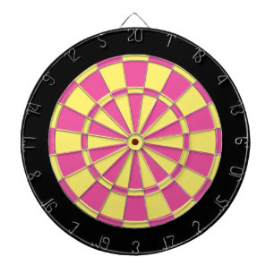 Fléchettes Cible de flechettes : Rose, jaune-clair, et noir
