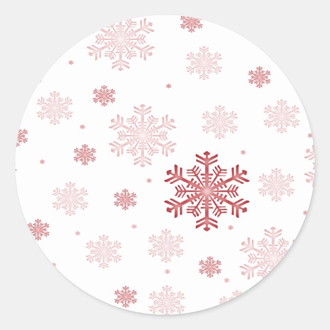 Fléchettes de neige rouges/roses - Stickers hiver (Devant)