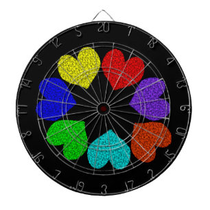 Fléchettes Floral Rainbow Love Hearts Cible de flechettes