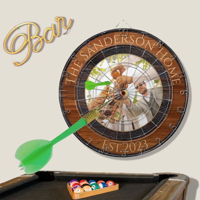 Fléchettes Rustic Wood Tone Nom de famille Cible de flechette (Créateur téléchargé)