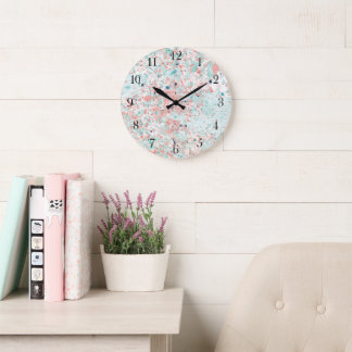 Flecked Colors Large Clock