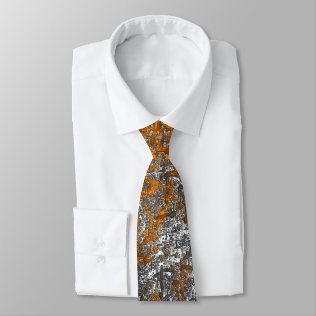 Flecked with golden orange over whitish grey rough tie (Tied)