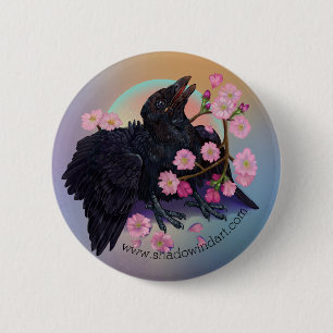 Fledgling Crow Button