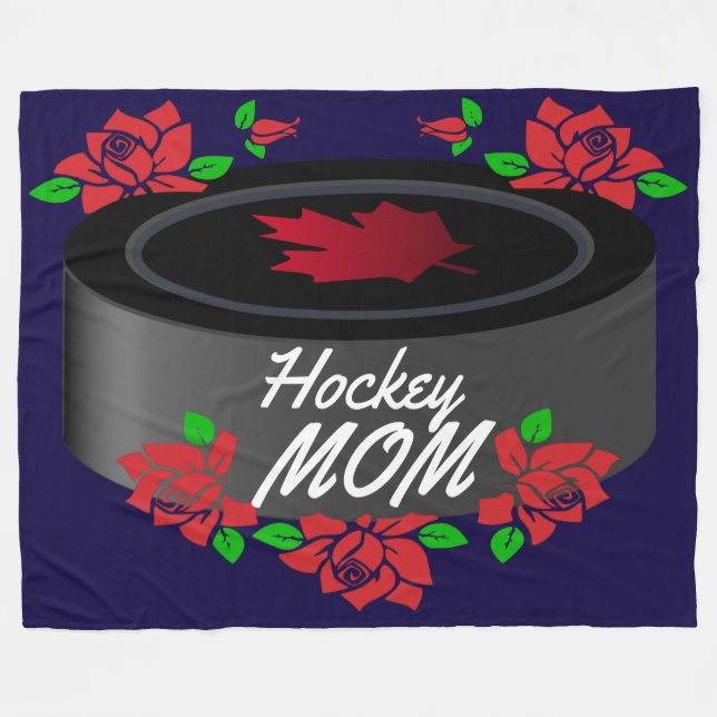 Fleece Blanket( 3 sizes avail )Hockey Mom Canada (Front (Horizontal))