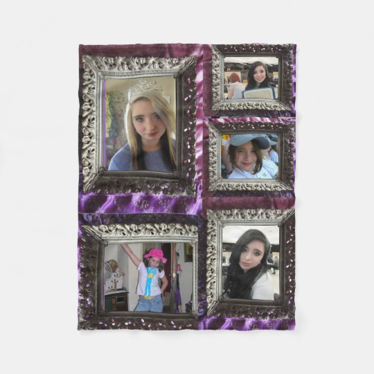 Fleece Blanket 5 Silver Frame Photo Inserts