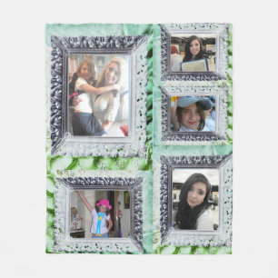 Fleece Blanket 5 Silver Frame Photo Inserts
