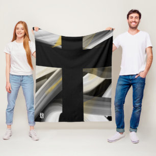 Fleece Blanket Abstract Trend Interior Decor Black