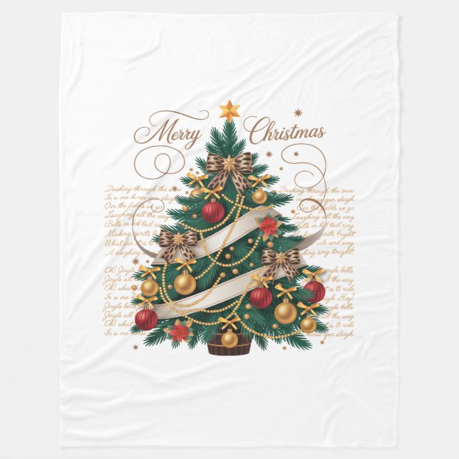 Fleece Blanket-Adult Merry Christmas Blanket (Front)