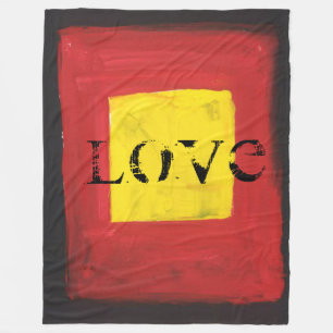 Fleece Blanket Black, Red, and Yellow.