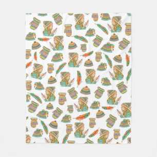 Fleece Blanket Boho Hat Girl