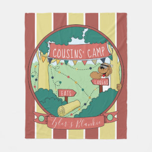 Fleece Blanket Camp Bear Personalize