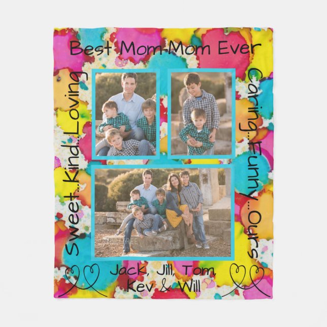 Fleece Blanket "Colourful Confetti" Photo Blanket (Front)