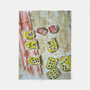 Fleece Blanket for the Mah Jongg Lover