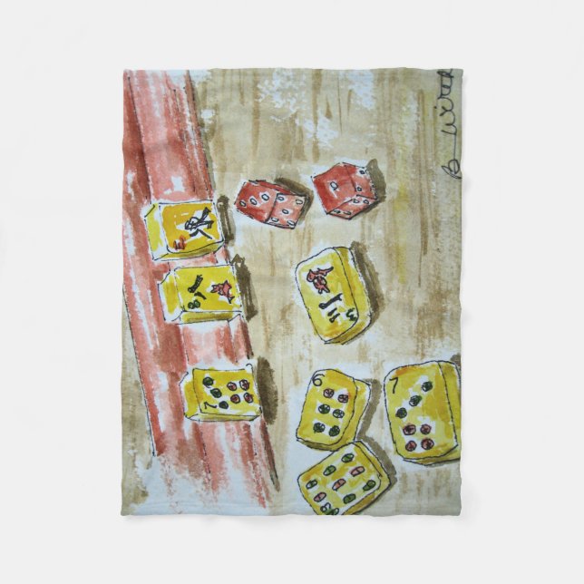 Fleece Blanket for the Mah Jongg Lover (Front)