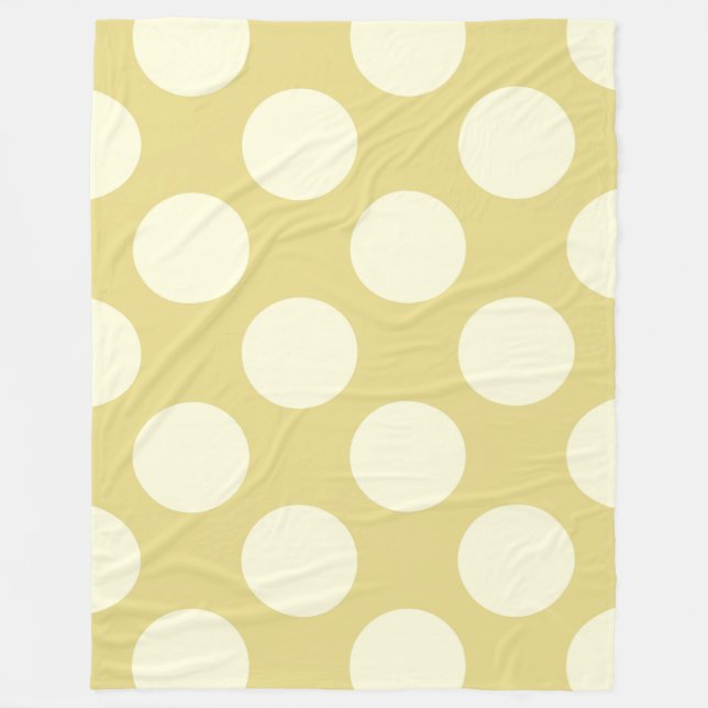 Fleece Blanket Large Circles Dots Green Cream (Front)