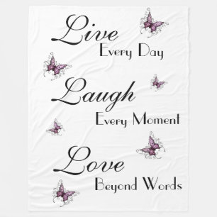 Fleece Blanket/Live Laugh Love