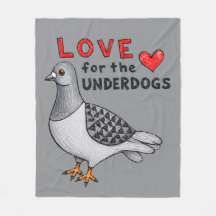 Fleece blanket "Love For The Underdogs" with dove