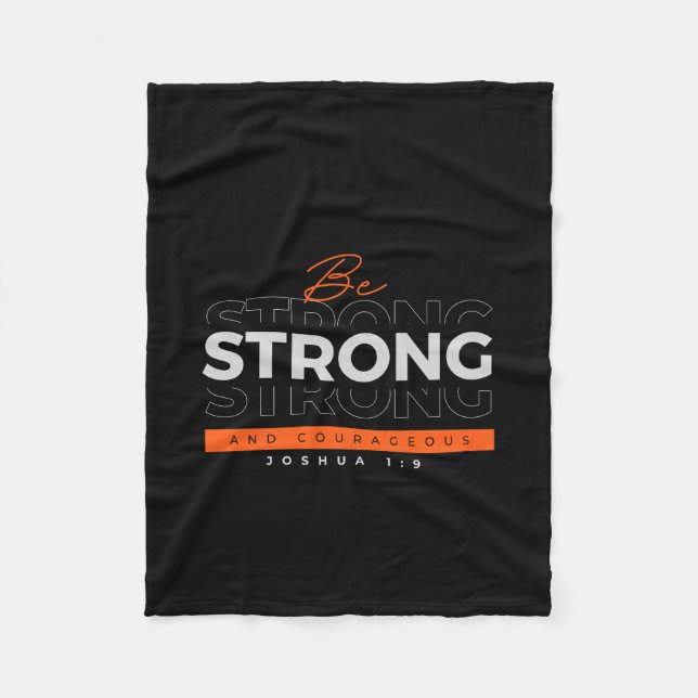 Fleece Blanket Motivational Bible Verse Joshua 1:9 (Front)
