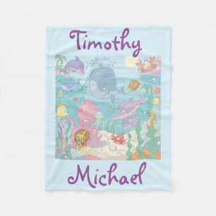 Fleece Blanket/Personalized Sea Life Blanket