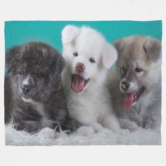 Fleece Blanket/Puppies Blanket (Front (Horizontal))