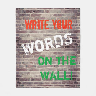 Fleece Blanket Red Brick Wall fCustom Graffitti
