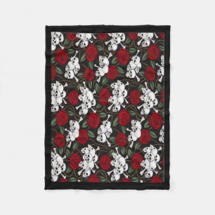 Fleece Blanket/Skulls and Roses
