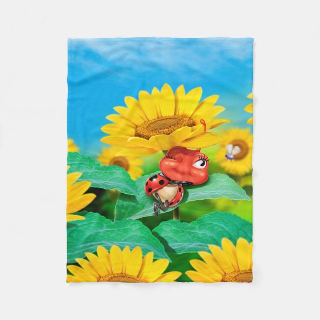 Fleece blanket Sleepy Ladybug (Front)