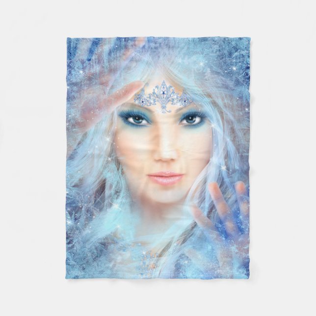 Fleece Blanket, Snow queen. Winter beautiful (Front)