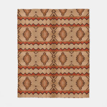 Fleece Blanket Southwest rustic woven rug design