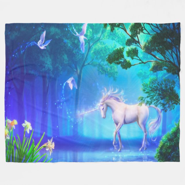 Fleece Blanket/Unicorn (Front (Horizontal))