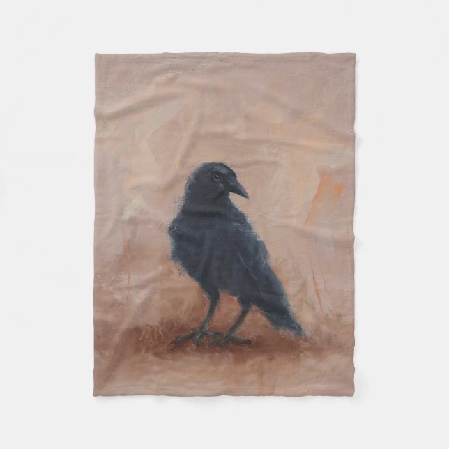 Fleece Blanket with Crow (Front)
