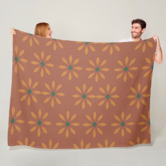 Fleece blanket with flower pattern