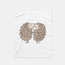 Fleece Blanket with Hedgehogs hugging