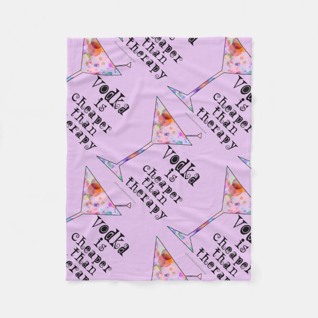 FLEECE BLANKETS - VODKA IS CHEAPER THAN THERAPY (Front)