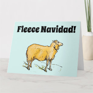 Fleece Feliz Navidad Funny Christmas Sheep Joke Card