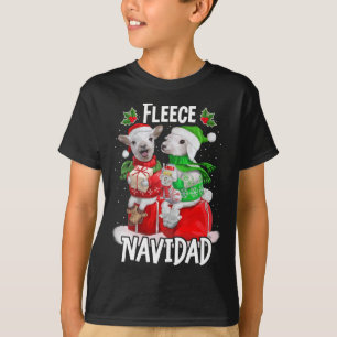 Fleece Feliz Navidad Funny Cute Sheep Christmas T-Shirt