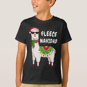 Fleece Feliz Navidad Llama Christmas Cute Xmas Gif T-Shirt