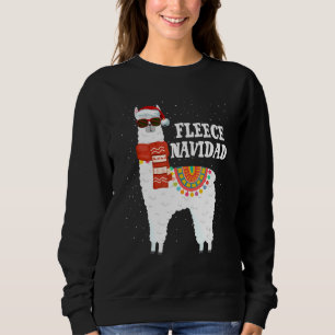 Fleece Feliz Navidad Llama Christmas Pajamas Llam Sweatshirt