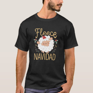 Fleece Feliz Navidad Llama Christmas Sheep Funny C T-Shirt