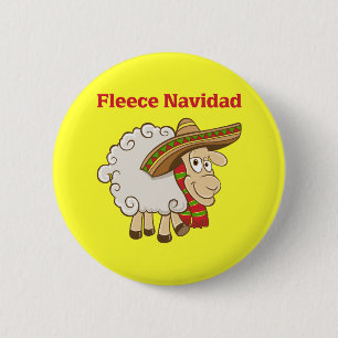 Fleece Navidad 2 Inch Round Button