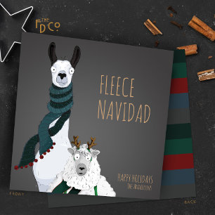 “Fleece Navidad” Chic Funny Quirky Pun Holiday Card