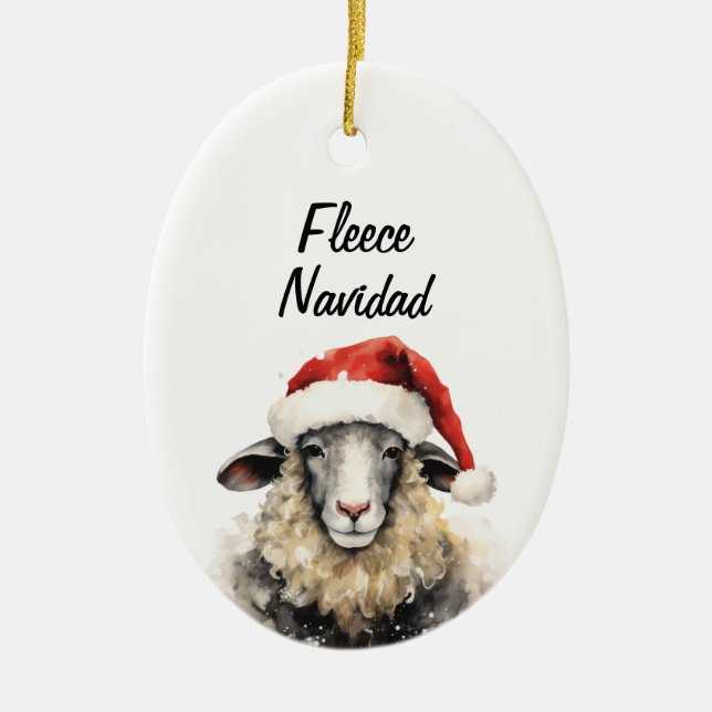 Fleece Navidad Christmas ornament (Front)