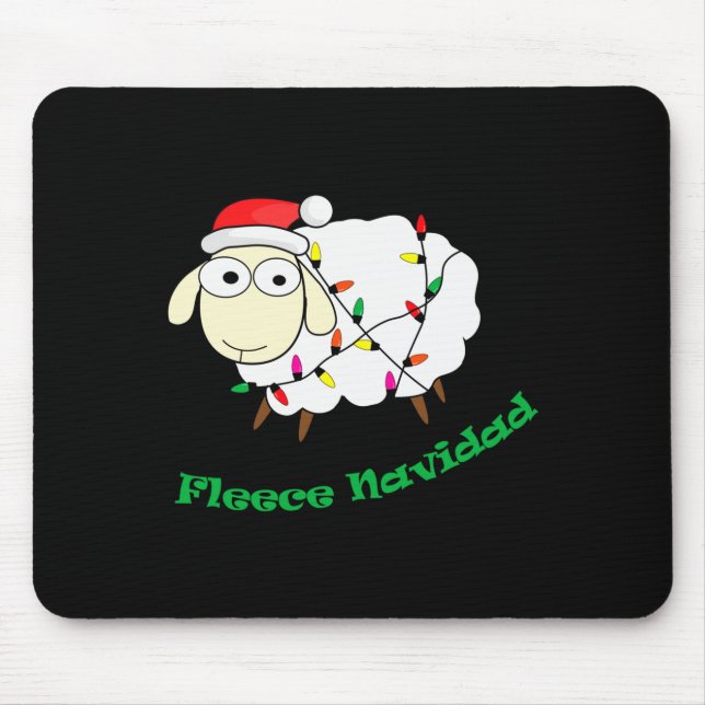 Fleece Navidad - Christmas Sheep Long Sleeve  Mouse Pad (Front)