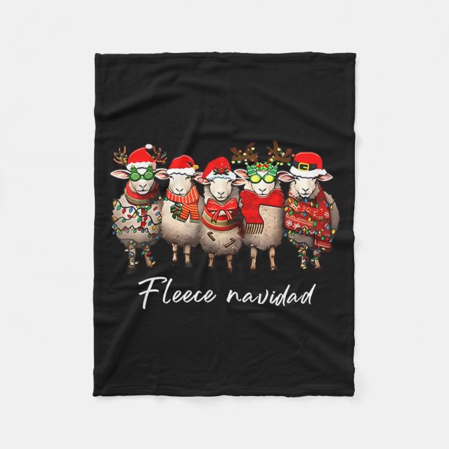 Fleece Navidad Christmas Spanish Sheep Santa Sheep (Front)