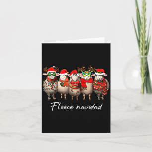 Fleece Navidad Christmas Spanish Sheep Santa Sheep Card
