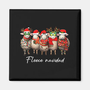 Fleece Navidad Christmas Spanish Sheep Santa Sheep Magnet