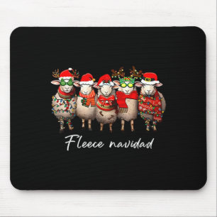 Fleece Navidad Christmas Spanish Sheep Santa Sheep Mouse Pad